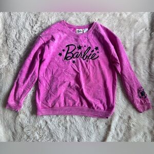 Barbie Hot Pink Acid Wash Embroidered Star Sweatshirt Size Large / L